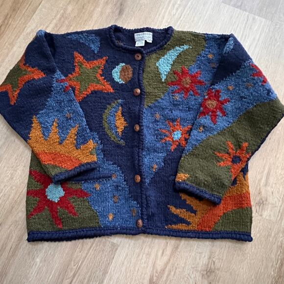 NOMADIC TRADERS 100% WOOL CARDIGAN SIZE MEDIUM - Picture 2 of 8